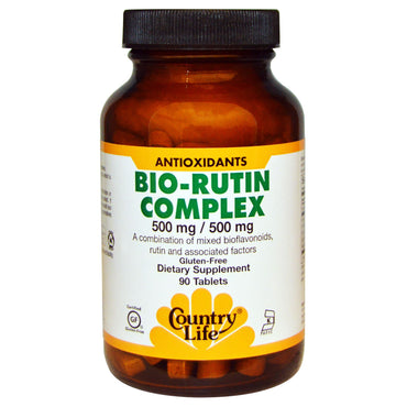Country Life, Complexo Bio-Rutina, 500 mg/500 mg, 90 Comprimidos