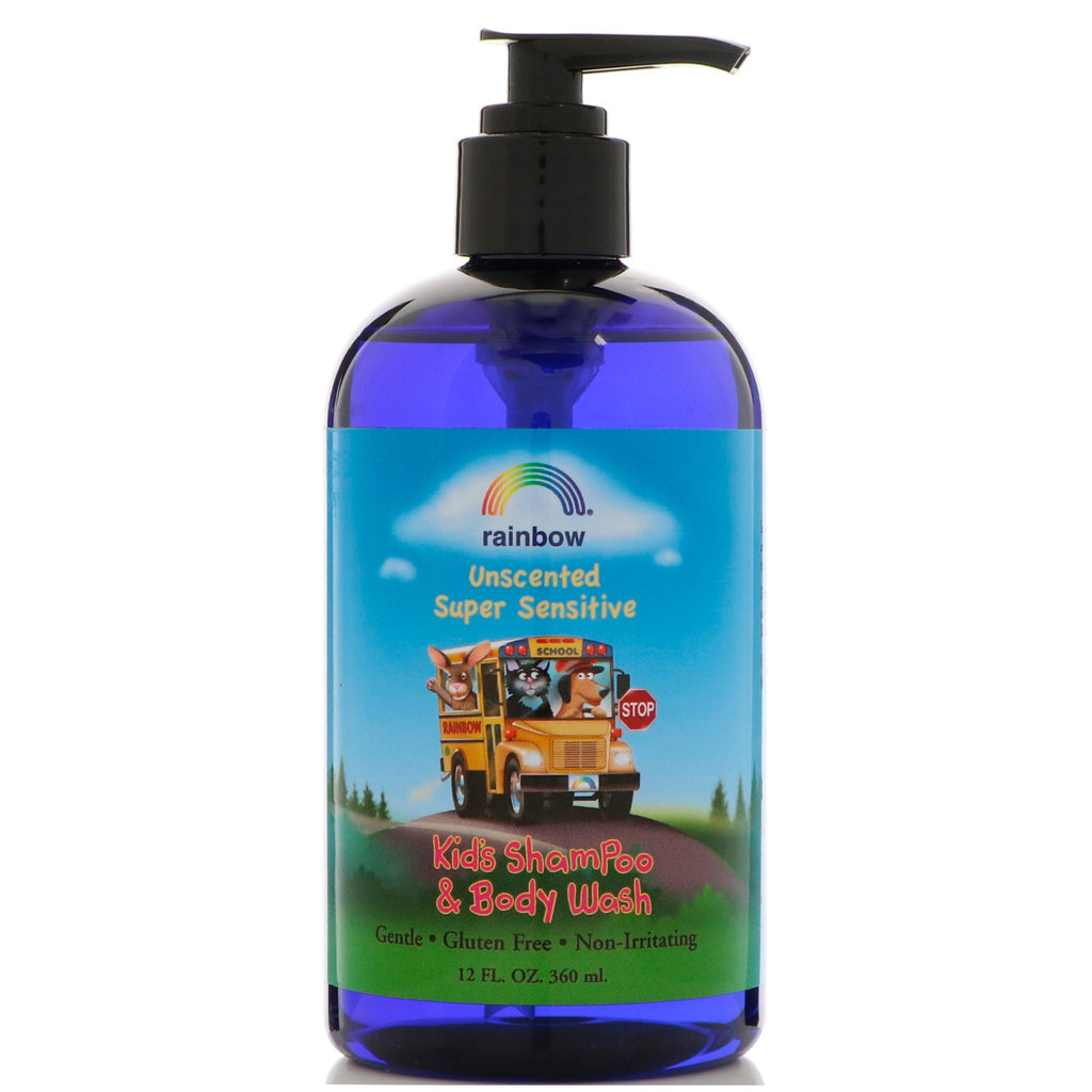 Shampoo e sabonete líquido infantil Rainbow Research sem perfume 360 ​​ml (12 fl oz)