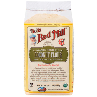 Bob's Red Mill, Harina de coco con alto contenido de fibra, Sin gluten, 16 oz (453 g)