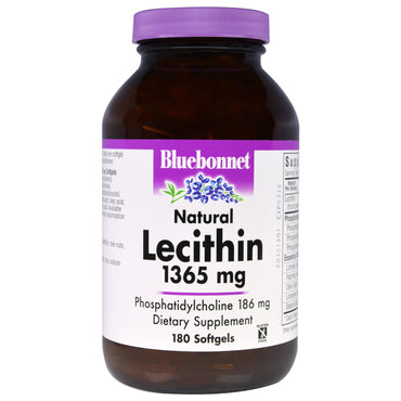Bluebonnet Nutrition, Lecitina natural, 1365 mg, 180 cápsulas blandas