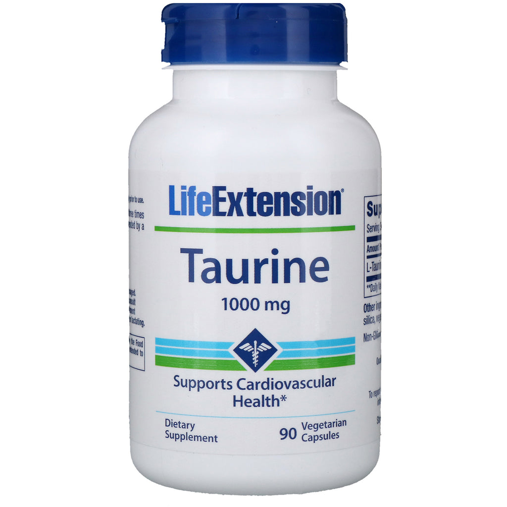 Life Extension, Taurina, 1000 mg, 90 capsule vegetariane