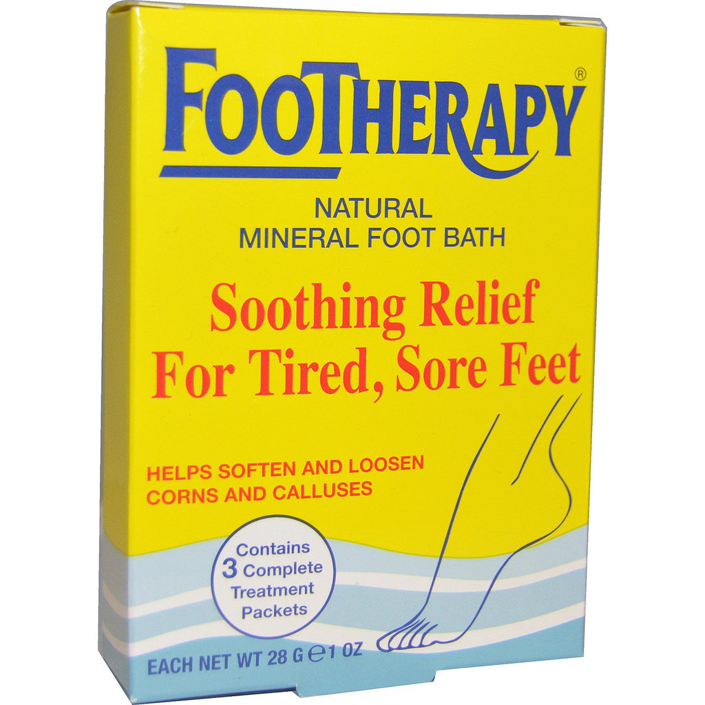 Queen Helene, FooTherapy, Natural Mineral Foot Bath, 3 Packets, 1 oz (28 g) Each