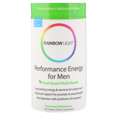 Rainbow Light, Performance Energy for Mænd, Fødevarebaseret multivitamin, 180 tabletter