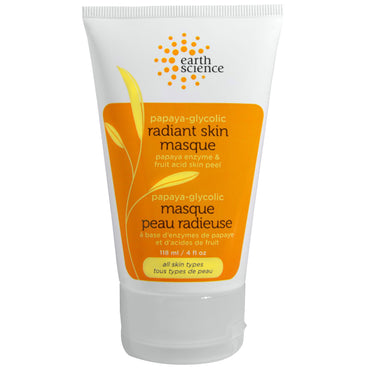 Earth Science, Radiant Skin Masque, Papaya-Glycolic, 4 fl oz (118 ml)