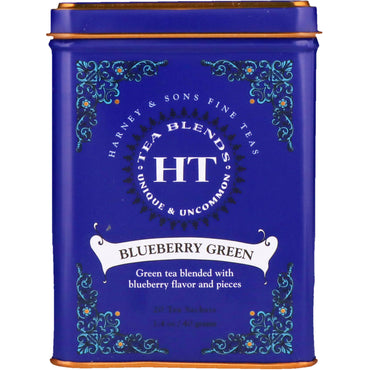 Harney & Sons, Mistura de Chá HT, Mirtilo Verde, 20 Sachês, 40 g (1,4 oz)