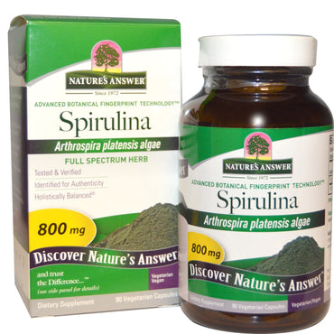 Nature's Answer, Espirulina, 800 mg, 90 cápsulas vegetarianas
