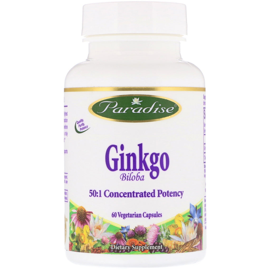 Paradise Herbs, Ginkgo Biloba, 60 capsules végétariennes