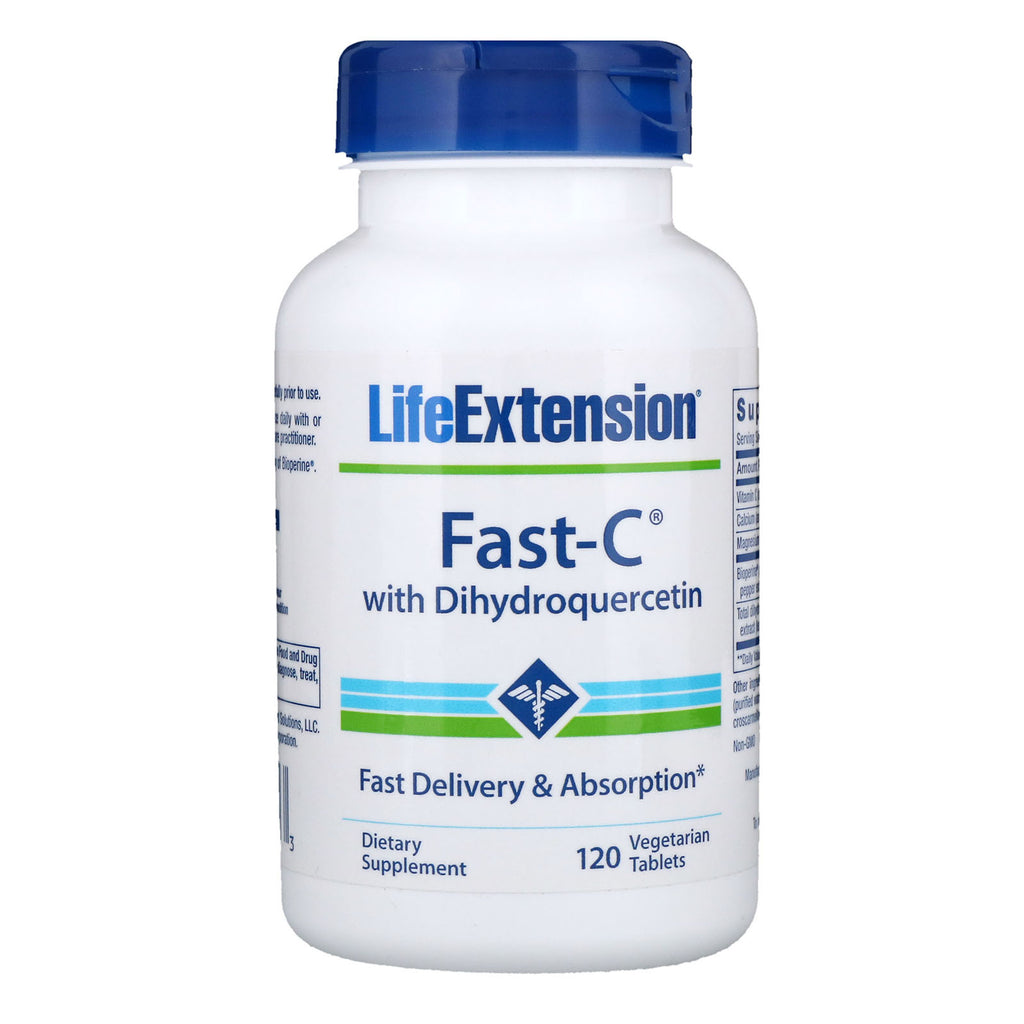 Life Extension、ジヒドロケルセチン配合 Fast-C、ベジタリアン タブレット 120 粒