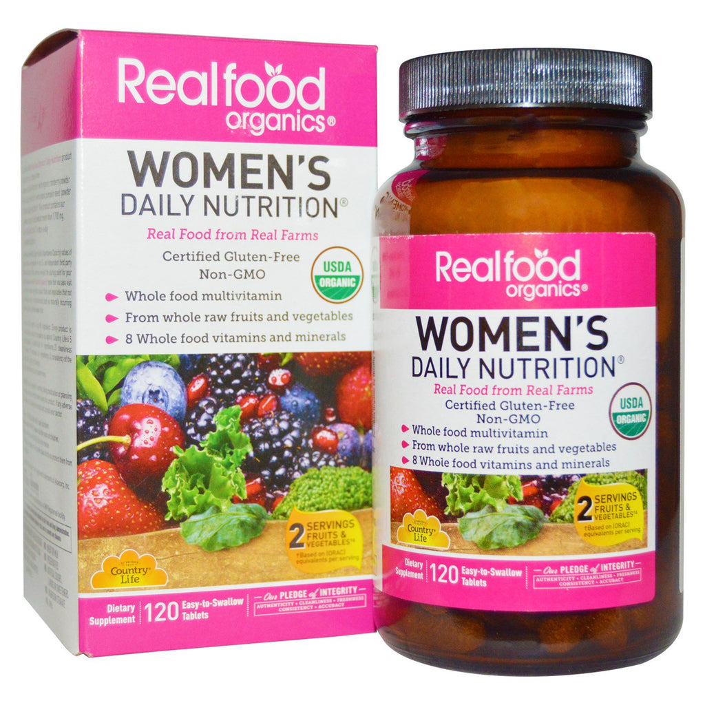 Country Life, RealFood s، التغذية اليومية للمرأة، 120 قرصًا