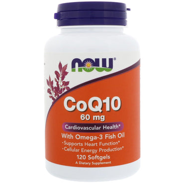 Now Foods, CoQ10, 60 mg, 120 Cápsulas Softgel