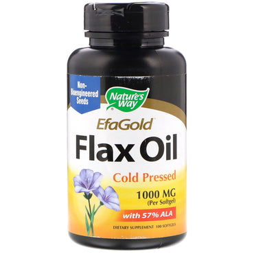 Nature's Way, EfaGold, aceite de lino, 1000 mg, 100 cápsulas blandas