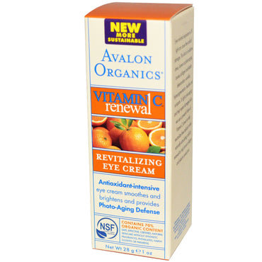 Avalon s, Vitamin C Renewal, Revitaliserende øjencreme, 1 oz (28 g)