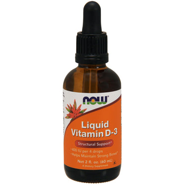Now Foods, Liquid Vitamin D-3, 2 fl oz (60 ml)