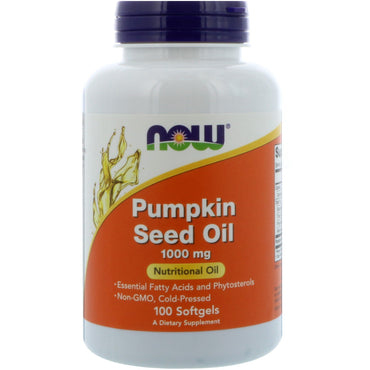 Now Foods, Pumpkin Seed Oil, 1000 mg, 100 Softgels