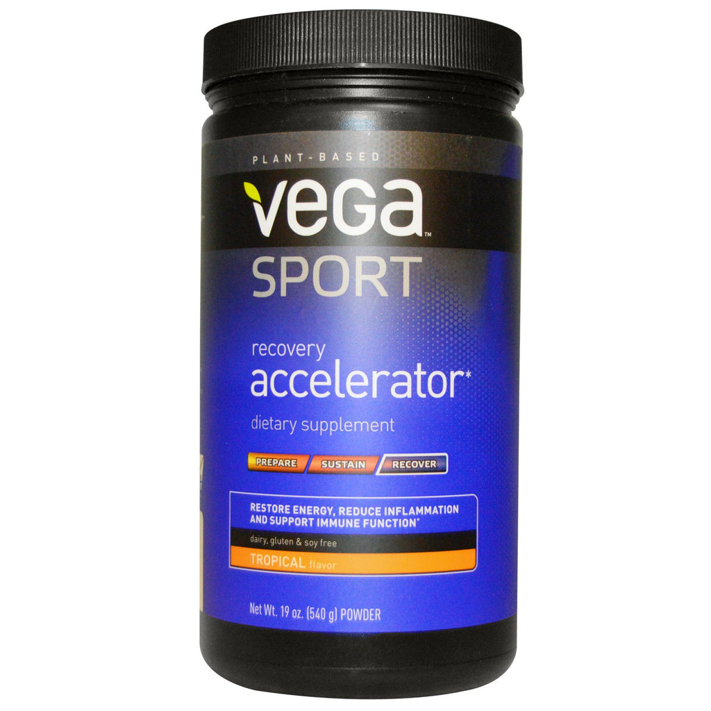 Vega, Sport، مسرع التعافي، مسحوق، نكهة استوائية، 19 أونصة (540 جم)