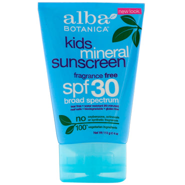 Alba Botanica Mineral Sunscreen Kids SPF 30 4 oz (113 g)