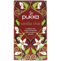 Pukka Herbs, Vanilla Chai, sin cafeína, 20 sobres de té, 1,41 oz (40 g)