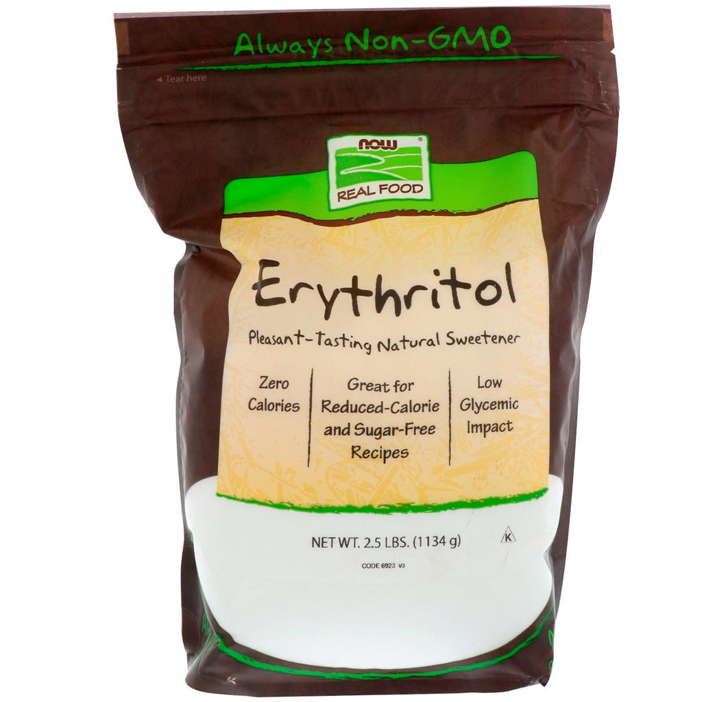 Now Foods, Erythritol, สารให้ความหวานจากธรรมชาติ, 2.5 lbs (1134 g)