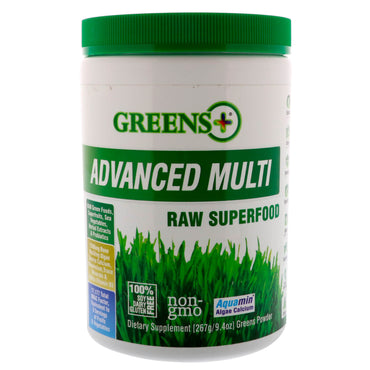 Greens Plus, superalimento multicrudo avanzado, verduras en polvo, 9,4 oz (276 g)