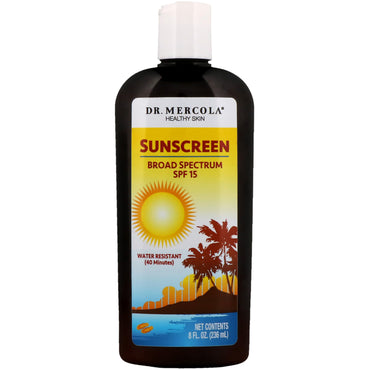 Dr. Mercola Sunscreen Sunscreen Bredspektrum SPF 15 8 fl oz (236 ml)