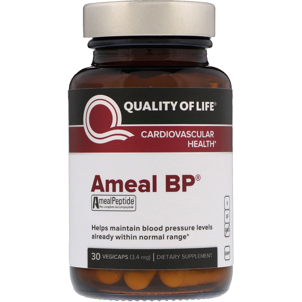 Quality of Life Labs, Ameal BP, สุขภาพหัวใจและหลอดเลือด, 3.4 มก., 30 VegiCaps