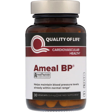 Quality of Life Labs, Ameal BP, kardiovaskulær helse, 3,4 mg, 30 VegiCaps