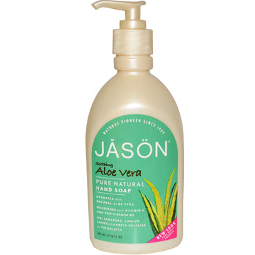 Jason Natural, Savon pour les mains, Aloe Vera apaisant, 16 fl oz (473 ml)