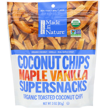 Made in Nature, , Coconut Chips Maple Vanilla Supersnacks, 3 oz (85 g)