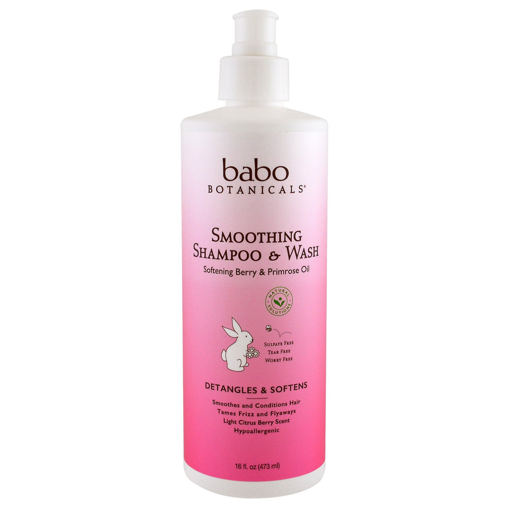 Babo Botanicals, Smoothing Shampoo & Wash, weichmachendes Beeren- und Nachtkerzenöl, 16 fl oz (473 ml)