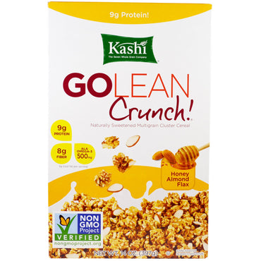 Kashi, GoLean Crunch! Płatki lniane miodowo-migdałowe, 14 uncji (397 g)