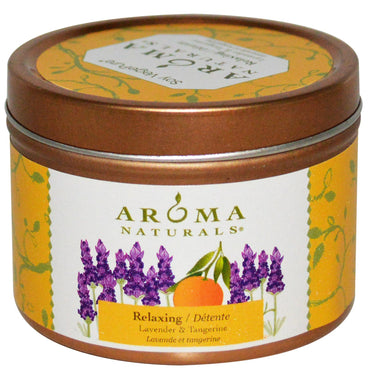 Aroma Naturals, Soy VegePure, Travel Tin Candle, Relaxing, Lavender & Tangerine, 2.8 oz (79.38 g)