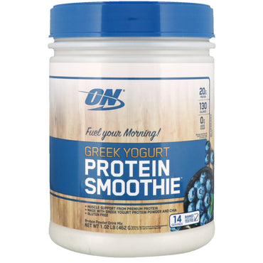 Optimum Nutrition, Iogurte Grego, Smoothie de Proteína, Mirtilo, 464 g (1,02 lb)