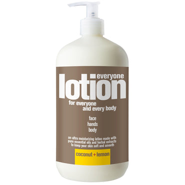 EO Products, Everyone Lotion, For Everyone And Every Body, Coconut + Lemon, 32 fl oz (960 ml)