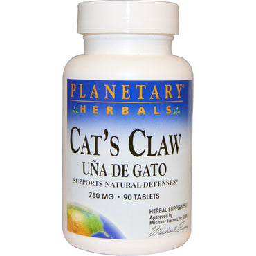 Planetary Herbals, gheara de pisică, Una de Gato, 750 mg, 90 tablete