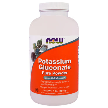 Now Foods, Poudre pure de gluconate de potassium, 1 lb (454 g)