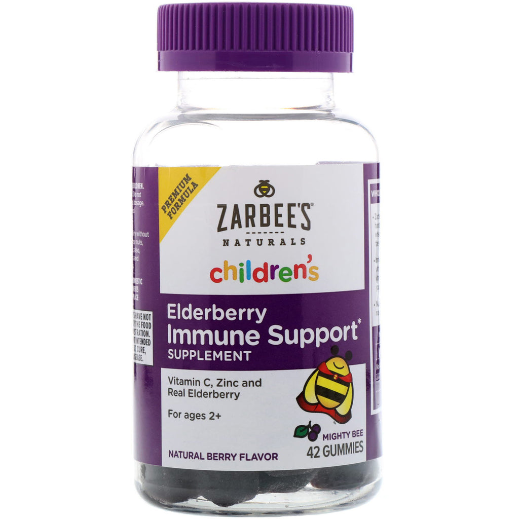 Zarbee's, Naturals, Children's Elderberry Immune Support, Natural Berry Flavor, 42 Gummies