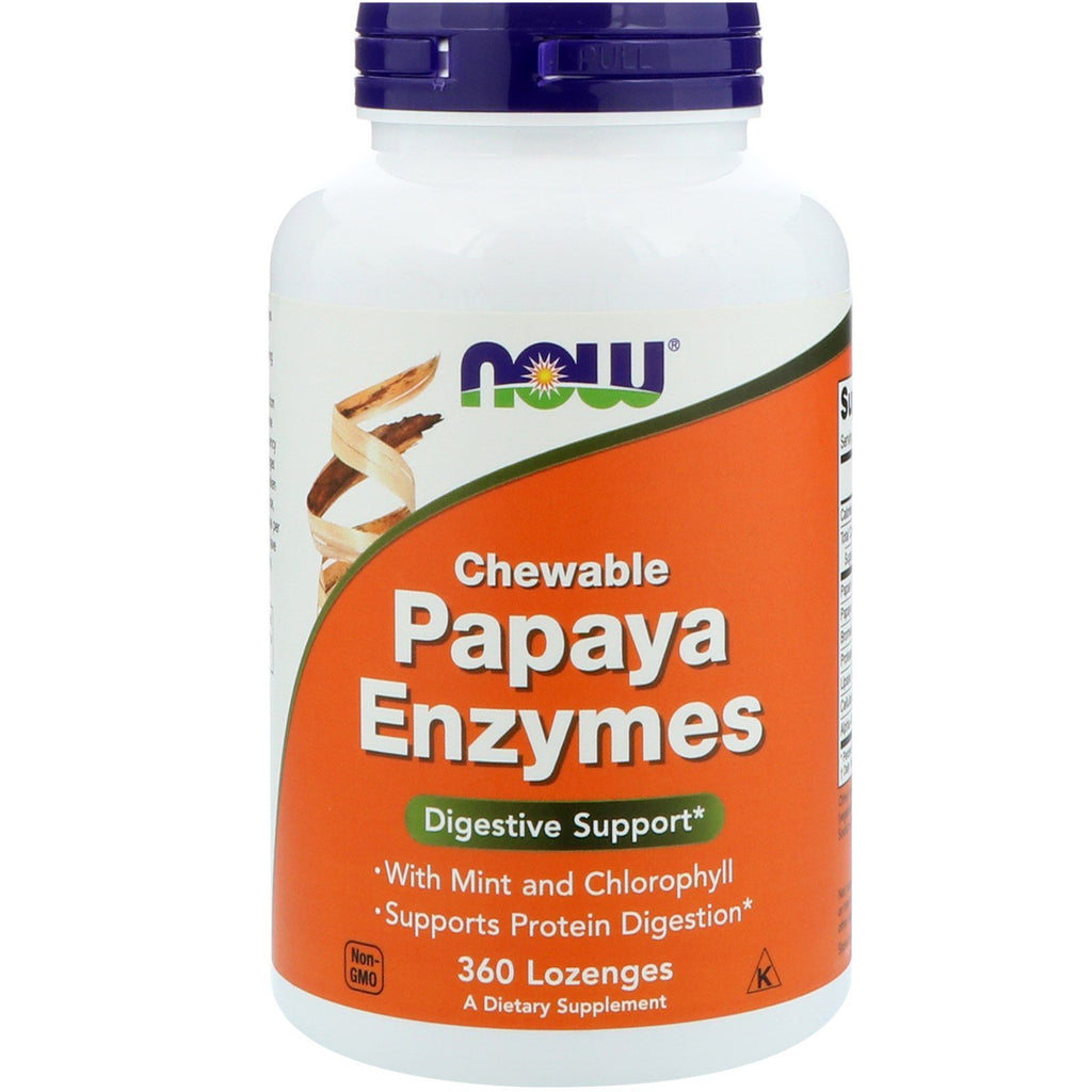 Now Foods, Papaya Enzymes, Chewable, 360 Lozenges