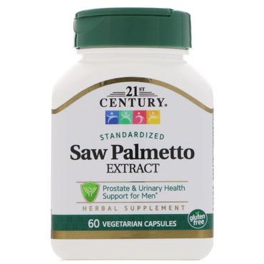 século 21, extrato de Saw Palmetto, padronizado, 60 cápsulas vegetais