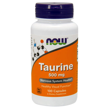 Nu voedingsmiddelen, Taurine, 500 mg, 100 capsules