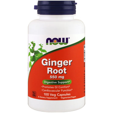 Now Foods, Ginger Root, 550 mg, 100 Veg Capsules
