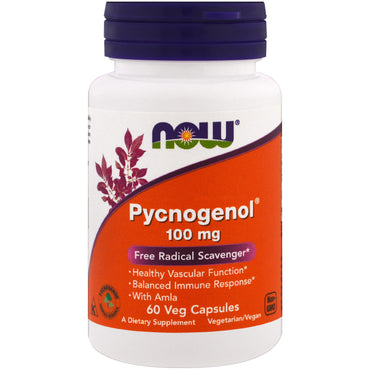 Nu voedingsmiddelen, Pycnogenol, 100 mg, 60 vegetarische capsules