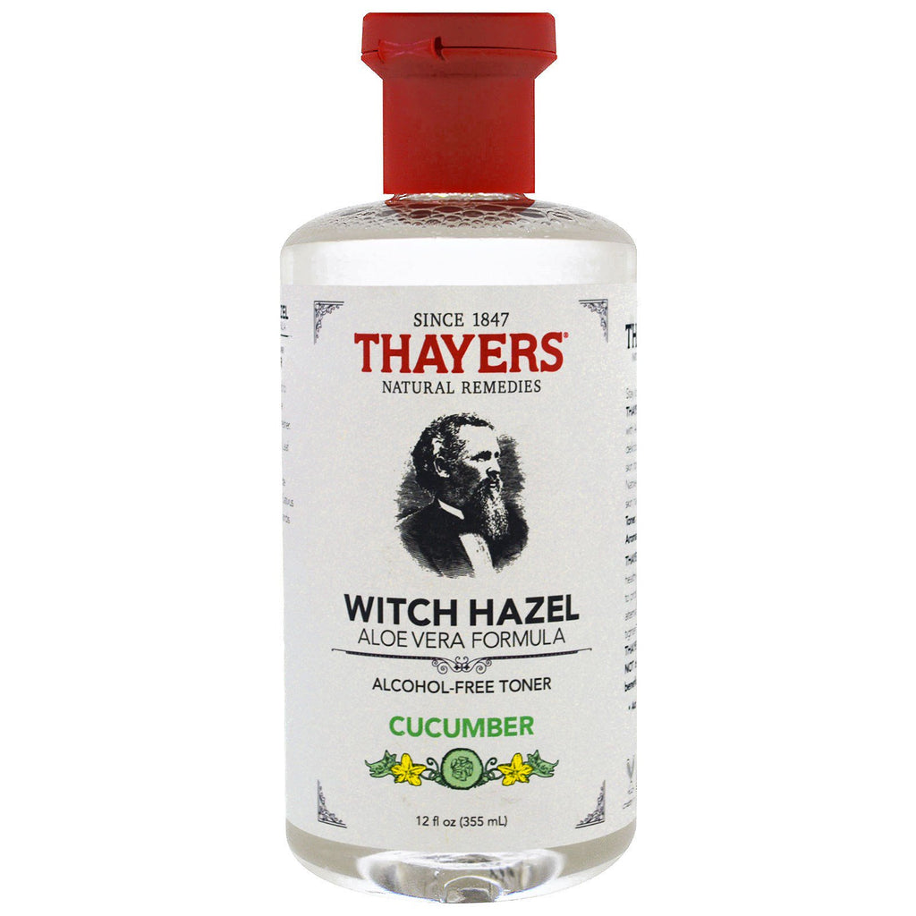 Thayers, Witch Hazel، تركيبة الصبار، تونر خالي من الكحول، خيار، 12 أونصة سائلة (355 مل)