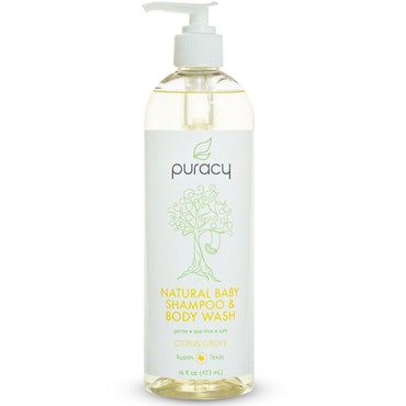 Puracy, Shampoo e sabonete líquido natural para bebês, Citrus Grove, 473 ml (16 fl oz)