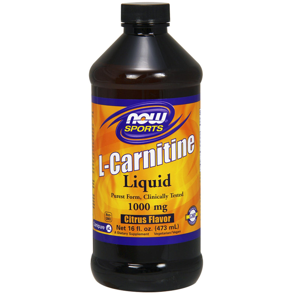 Now Foods, lichid L-carnitină, aromă de citrice, 1.000 mg, 16 fl oz (473 ml)