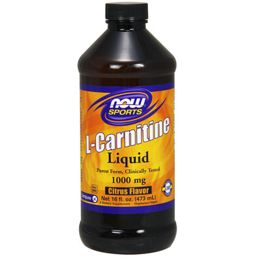 Now Foods, L-Carnitine vloeistof, citrussmaak, 1,000 mg, 16 fl oz (473 ml)