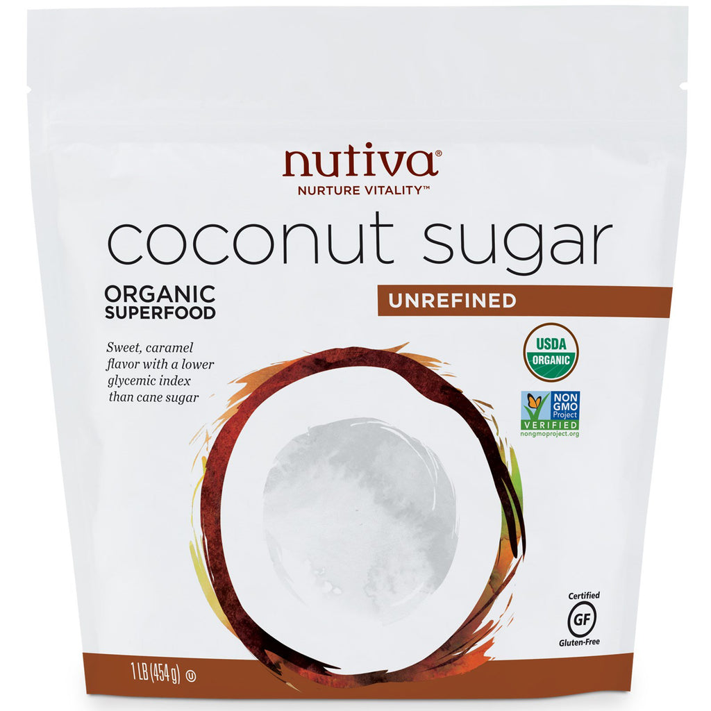 Nutiva, kokossocker, 1 lb (454 g)