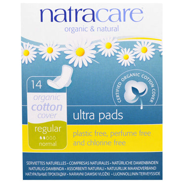 Natracare, Ultra Pads,  Cotton Cover, Regular, Normal, 14 Pads