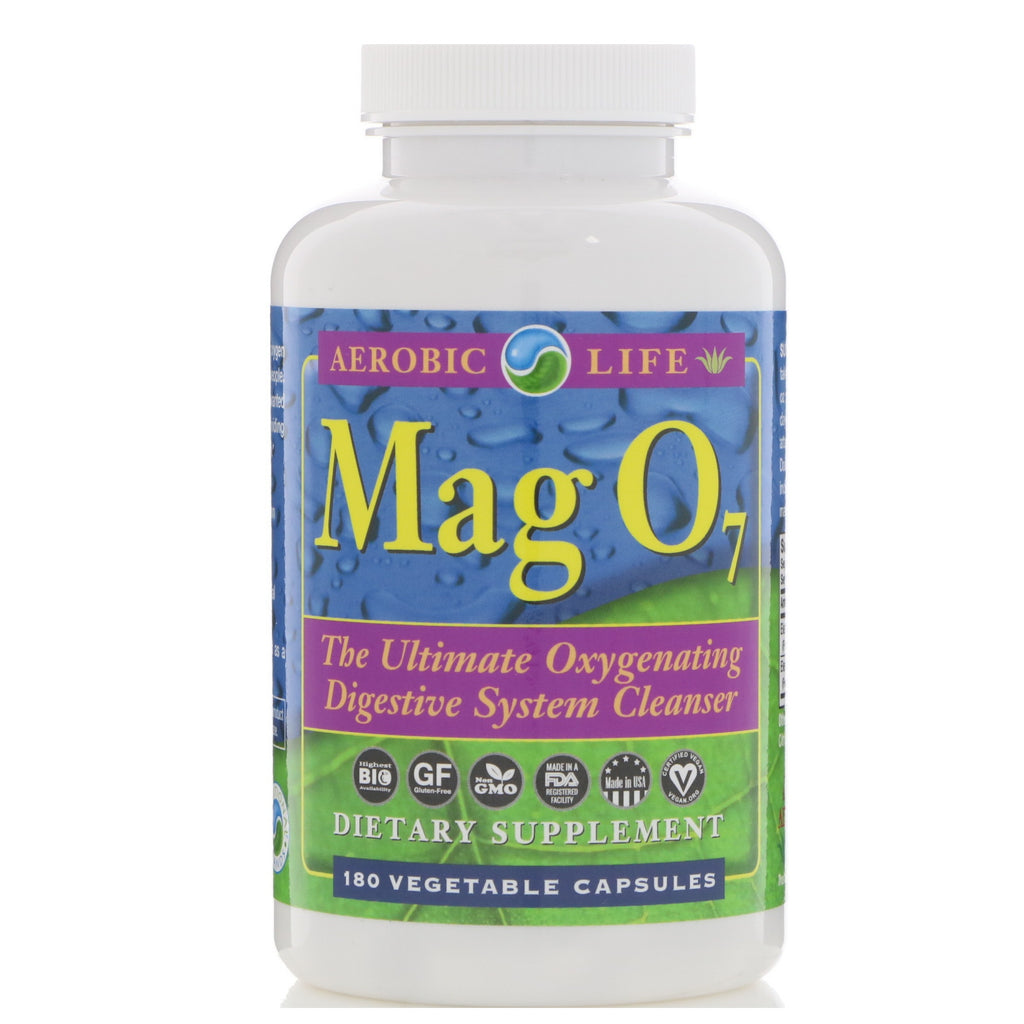 Aerobic life, mag 07, lo último en limpiador oxigenante del sistema digestivo, 180 cápsulas vegetales
