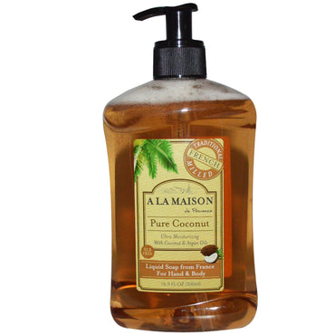 A La Maison de Provence, Hand & Body Liquid Soap, Pure Coconut, 16.9 fl oz (500 ml)