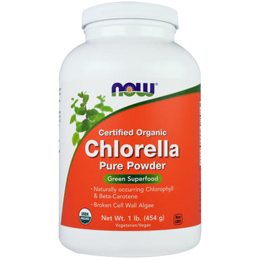 Now Foods, Certified , Chlorella, 100% Pure Powder, 1 lb (454 g)